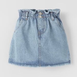 Zara girl paperbag denim skirt NWT